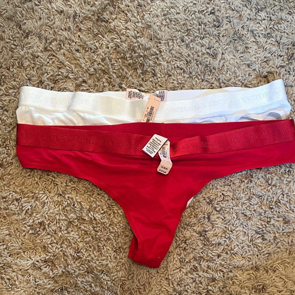 Victoria's Secret Red and White Bottoms Set